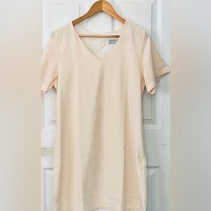 Tan Mini Dress with Relaxed T-Shirt Style
